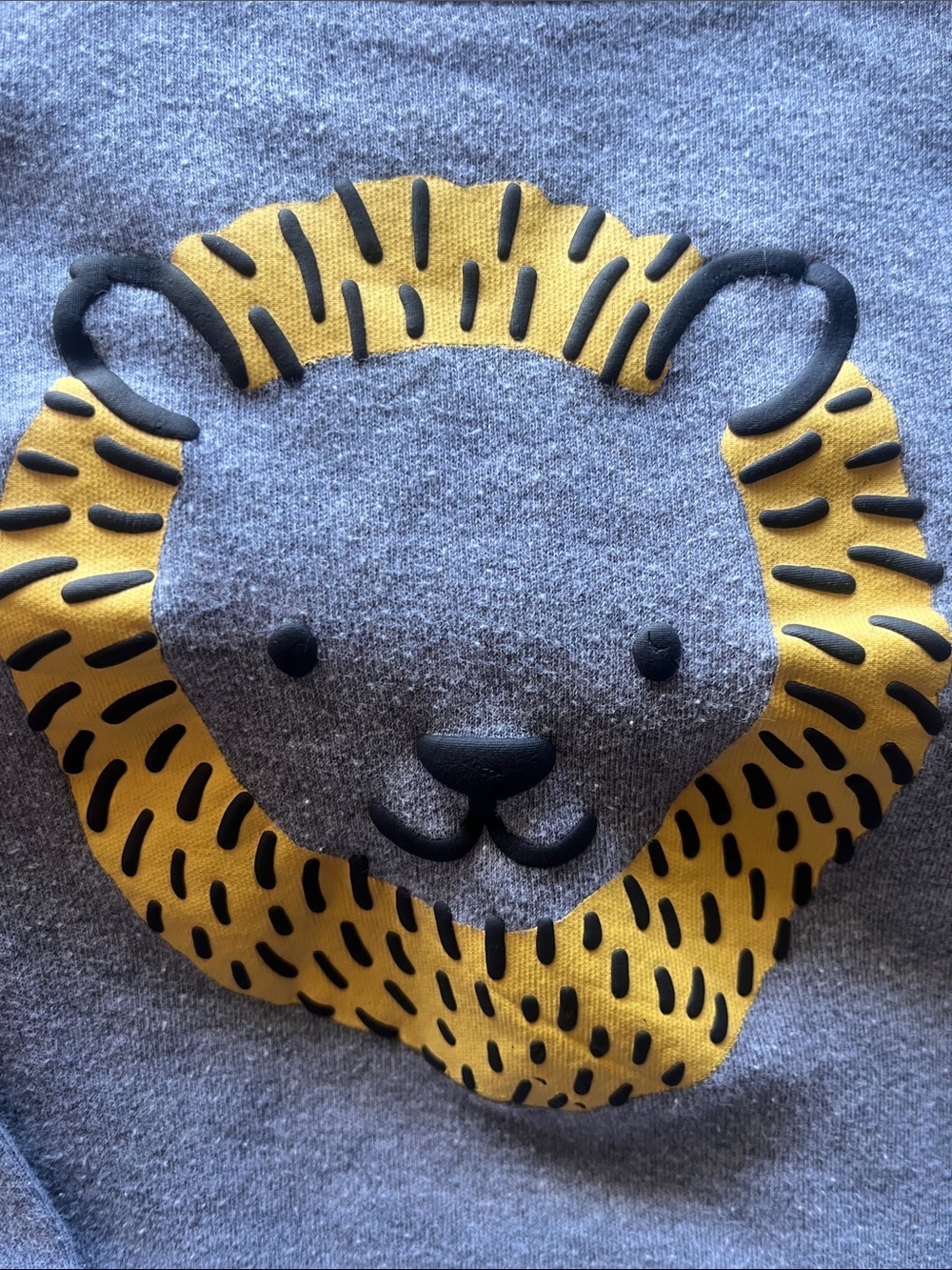 child of mine Gray Bodysuit with Yellow Lion Applique